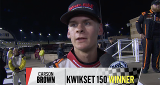 Carson Brown’s Victory Lane interview at Kansas Speedway